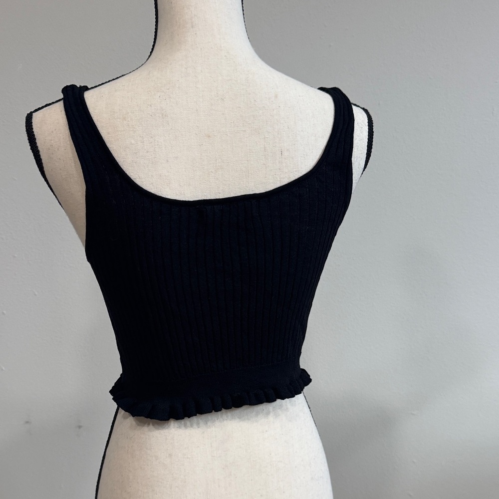 Mango Black Ribbed Tank Top - Picture 2 of 6